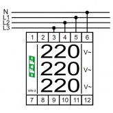 Вольтметр трехфазный Евроавтоматика WN-3