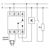 Реле контроля уровня жидкости Евроавтоматика PZ-828 16А, 1NO/NC, один контролируемый уровнь
