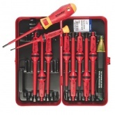 Набор диэлектрических отверток с ручкой-держателем и индикатор напряжения Klauke E-SMART VDE 1000V