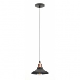 Светильник подвесной ЭРА PL4 BK/RC металл, E27, d203мм, шагрень черный/медь