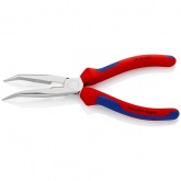 Длинногубцы Knipex изогнутые с режущими кромками 160мм хромированные двухкомпонентные рукоятки