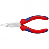 Длинногубцы Knipex прямые с режущими кромками 140мм хромированные с двухкомпонентными рукоятками