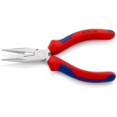 Длинногубцы Knipex прямые с режущими кромками 140мм хромированные с двухкомпонентными рукоятками
