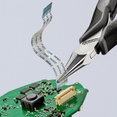 Плоскогубцы захватные ESD Knipex плоско-круглые губки для электроники антистатические 115мм