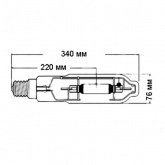 Лампа металлогалогенная BLV HIT 1000W dw 230V 9.5A E40 80000lm 6000k p60 d76x340mm (МГЛ)