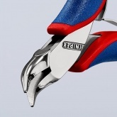 Плоскогубцы захватные Knipex изогнутые плоскокруглые губки 45° для электроники 115мм