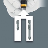 Отвертка ручка-держатель Wera антистатическая ESD без магнита для бит 1/4 дюйма Kraftform 816 R