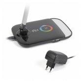 Светильник светодиодный настольный ЭРА NLED-460-14W-BK-S черный с серебром USB для зарядки устройств