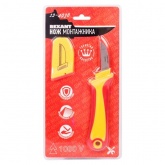 Нож монтажника Rexant нержавеющая сталь прямое лезвие VDE 1000V