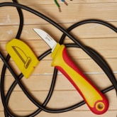 Нож монтажника Rexant нержавеющая сталь прямое лезвие VDE 1000V