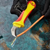 Нож монтажника Rexant с пяткой диэлектрический до 1000V нержавеющая сталь