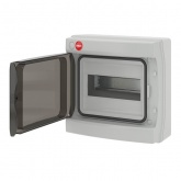 Щиток настенный RAM base на 8 модулей прозрачная дверь серый IP65 DKC