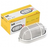 Светильник ИЭК НПП1402 белый/овал с решеткой 60Вт IP54