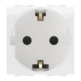 Розетка DKC Brava 2 модуля с заземлением со шторками белая