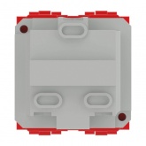 Розетка DKC Brava 2 модуля с заземлением со шторками красная