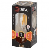 Лампа светодиодная филаментная ЭРА F LED A60 7W 827 2700K 220V E27 прозрачная теплый свет