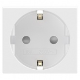 Розетка DKC Viva силовая 2Р+Е со шторками 2 модуля белая