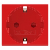 Розетка DKC Viva силовая 2Р+Е со шторками 2 модуля красная