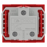 Розетка DKC Viva силовая 2Р+Е со шторками 2 модуля красная