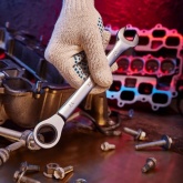 Ключ комбинированный трещоточный Rexant 17 мм, CrV, зеркальный хром