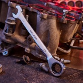 Ключ комбинированный трещоточный Rexant 17 мм, CrV, зеркальный хром