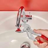 Клещи переставные трубные захватные Knipex 10-75мм с накладками хромированные 1-к ручки L-250мм