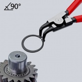 Щипцы Knipex для стопорных колец фосфатированные, черного цвета 170 мм