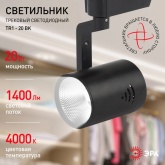 Светильник светодиодный трековый ЭРА TR1 - 20 BK 20W черный COB