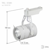 Светильник светодиодный трековый ЭРА TR3 - 10 WH 10W белый COB