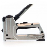 Степлер строительный КВТ СТС-4 ПрофИ с рессорным ударным механизмом, при помощи скоб и гвоздей