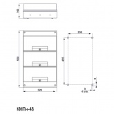 Щит влагозащищенный КМПн-48 IP66 на 48 модулей (3х16) навесной пластиковый с прозрачной дверкой ИЭК