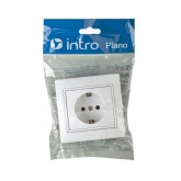 Розетка Intro 2P+E Schuko 16А 250В IP20 Plano, белый 1-202-01