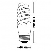 Лампа энергосберегающая ESL QL7 25W 2700K E27 спираль d46x110 теплая
