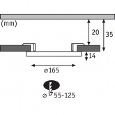 Светильник встраиваемый Paulmann Promo Panel LED 1x12 1400lm 55-125мм