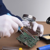 Набор для пайки №5 Rexant (паяльник импульсный 30/70Вт, оловоотсос, подставка, припой)