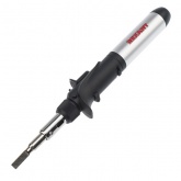 Паяльник-горелка с пьезоподжигом газовый Rexant 17мл (6 насадок, припой, губка, коробка)