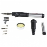 Паяльник-горелка с пьезоподжигом газовый Rexant 17мл (6 насадок, припой, губка, коробка)