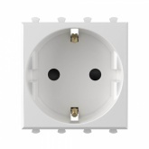 Розетка DKC Avanti модульная 2P+E со шторками белое облако