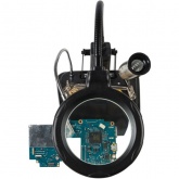 Держатель Третья рука Мастер с лупой 3х, подставка под паяльник, LED подсветка, стенд для припоя