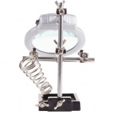 Держатель Rexant Третья рука с лупой х2.5 подставкой под паяльник и LED подсветкой