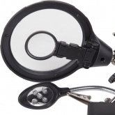 Держатель Rexant Третья рука с лупой х2.5, подставка под паяльник, LED подсветка