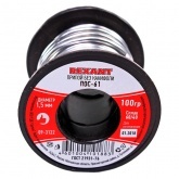 Припой катушка Rexant ПОС-61 без канифоли (d1,5мм, 100г)