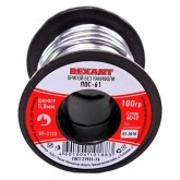 Припой катушка Rexant ПОС-61 без канифоли (d0,8мм, 100г)