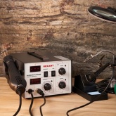 Паяльная станция с цифровым дисплеем Rexant 220В 40/690Вт 100-500°С (паяльник + фен) R852AD+