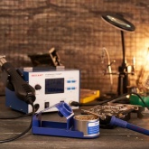 Паяльная станция с ЖК дисплеем Rexant 220В 60/690Вт 100-480°С (паяльник + фен) R887D