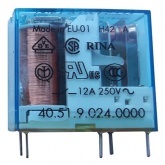 Миниатюрное реле Finder 1CO 10A шаг 5мм AgNi 24В DC