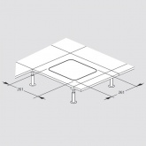 Напольный лючок Legrand DLP floor 16мод. гл.50мм под покрытие серый