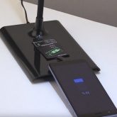 Светильник светодиодный настольный ЭРА NLED-474-10W-BK черный, USB и беспроводная зарядка устройств