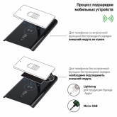 Светильник светодиодный настольный ЭРА NLED-474-10W-BK черный, USB и беспроводная зарядка устройств