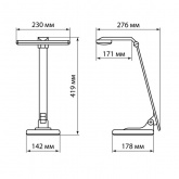 Светильник светодиодный настольный TDM СН-360, складной, сенсор-диммер, 220 В, 10 Вт, 5300 К белый